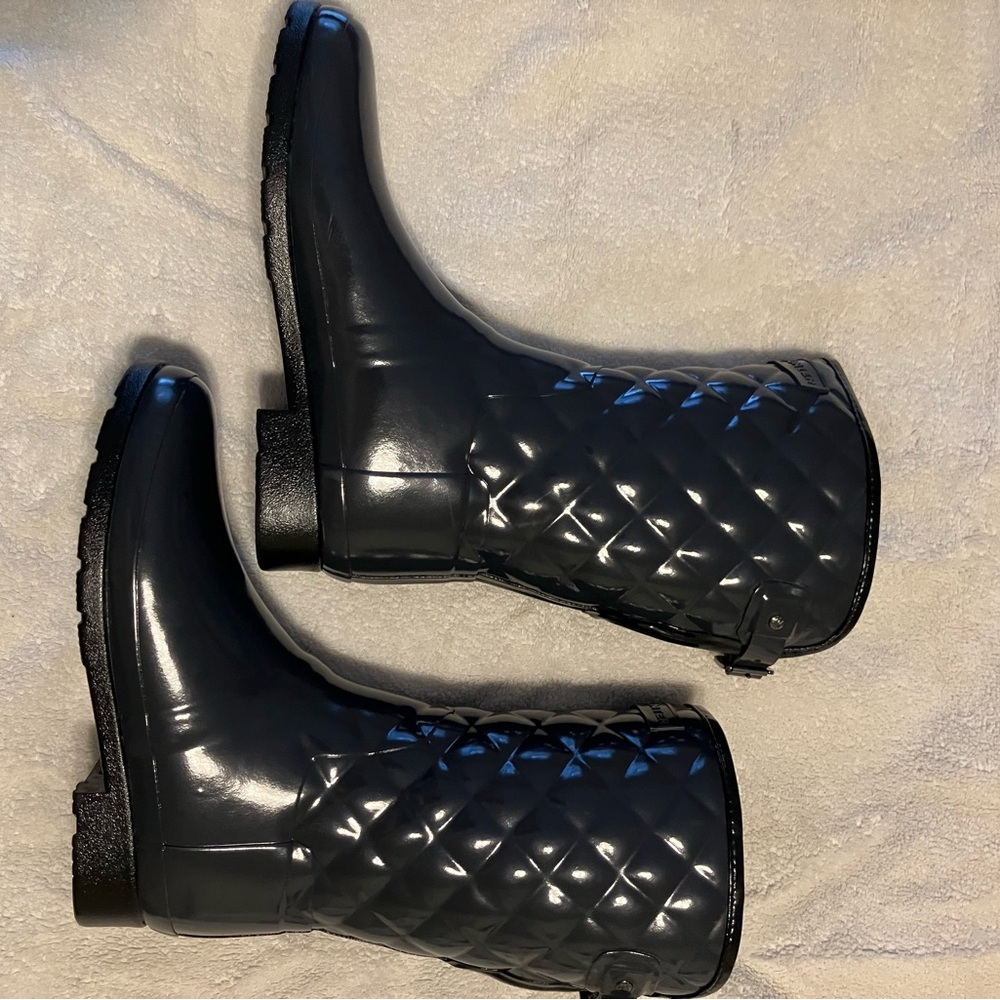 Hunter Quilted Black Women's Rain Boots